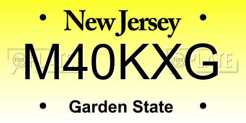 M40KXG New Jersey License Plate