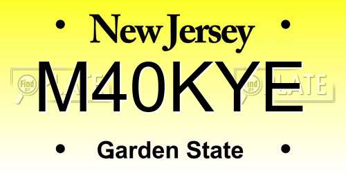 M40KYE New Jersey License Plate