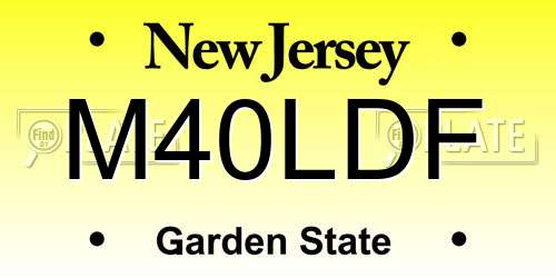 M40LDF New Jersey License Plate