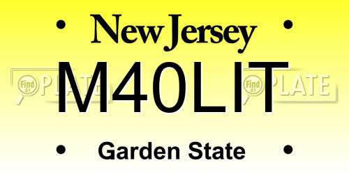 M40LIT New Jersey License Plate
