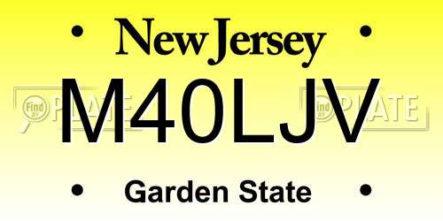 M40LJV New Jersey License Plate