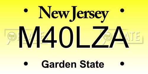 M40LZA New Jersey License Plate