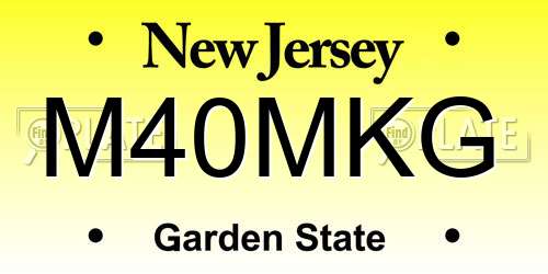 M40MKG New Jersey License Plate