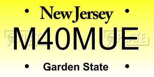 M40MUE New Jersey License Plate