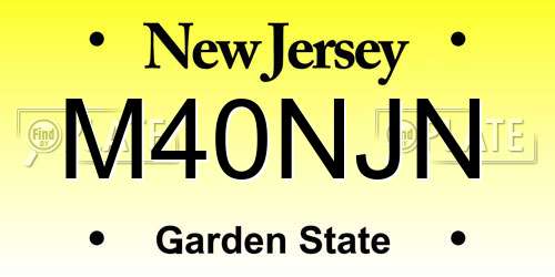 M40NJN New Jersey License Plate