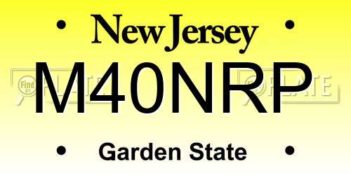 M40NRP New Jersey License Plate