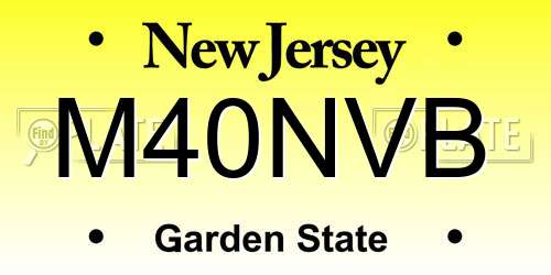 M40NVB New Jersey License Plate
