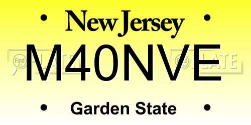 M40NVE New Jersey License Plate