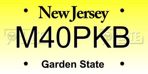 M40PKB New Jersey License Plate