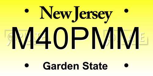 M40PMM New Jersey License Plate