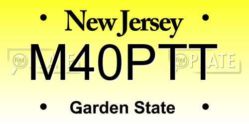 M40PTT New Jersey License Plate