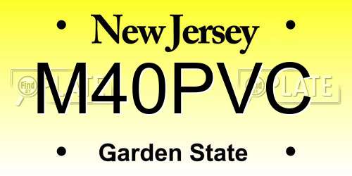 M40PVC New Jersey License Plate