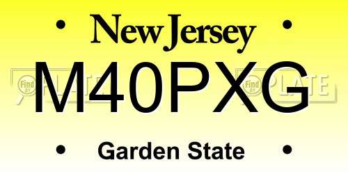 M40PXG New Jersey License Plate