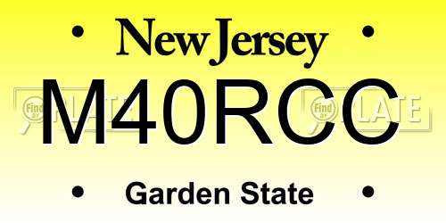 M40RCC New Jersey License Plate