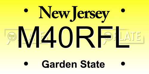 M40RFL New Jersey License Plate