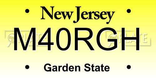 M40RGH New Jersey License Plate