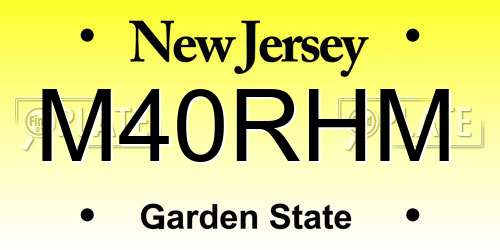 M40RHM New Jersey License Plate