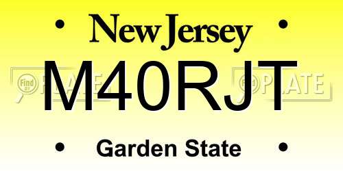 M40RJT New Jersey License Plate