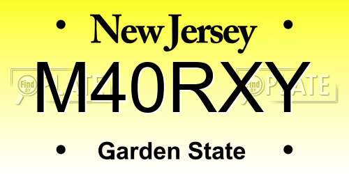 M40RXY New Jersey License Plate