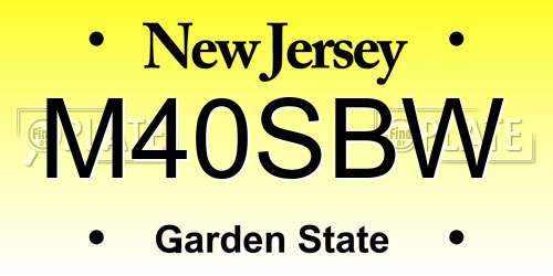 M40SBW New Jersey License Plate