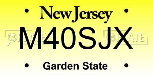 M40SJX New Jersey License Plate