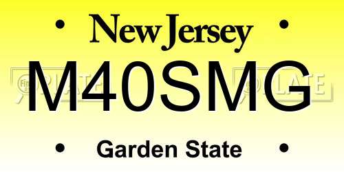 M40SMG New Jersey License Plate