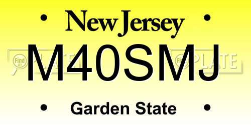 M40SMJ New Jersey License Plate