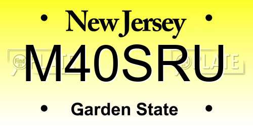 M40SRU New Jersey License Plate