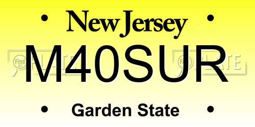 M40SUR New Jersey License Plate