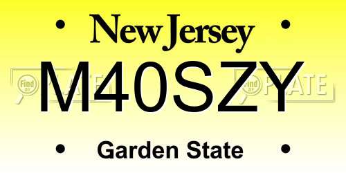 M40SZY New Jersey License Plate