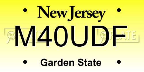 M40UDF New Jersey License Plate