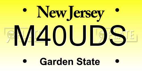 M40UDS New Jersey License Plate