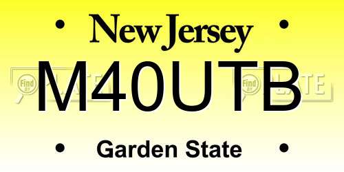M40UTB New Jersey License Plate