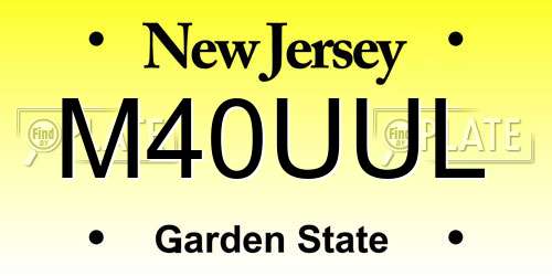 M40UUL New Jersey License Plate