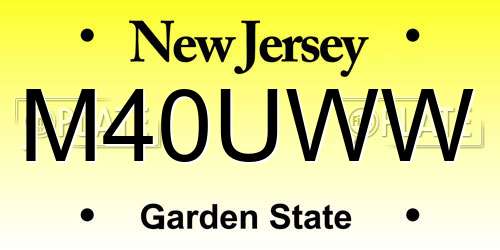 M40UWW New Jersey License Plate