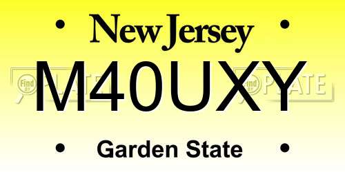 M40UXY New Jersey License Plate