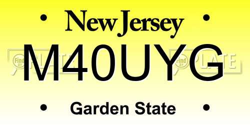 M40UYG New Jersey License Plate