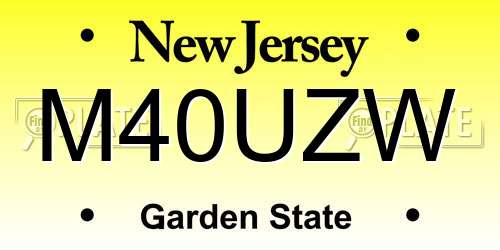 M40UZW New Jersey License Plate