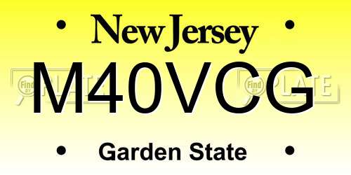M40VCG New Jersey License Plate