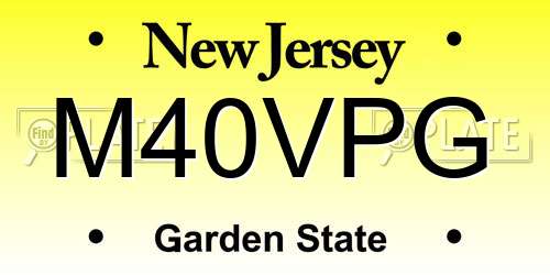 M40VPG New Jersey License Plate