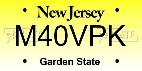M40VPK New Jersey License Plate