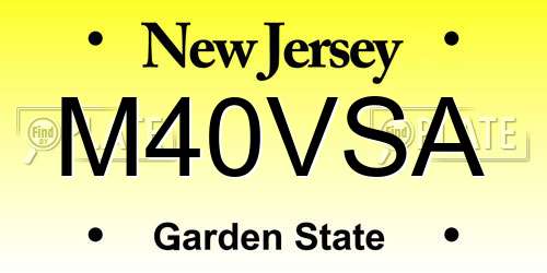 M40VSA New Jersey License Plate