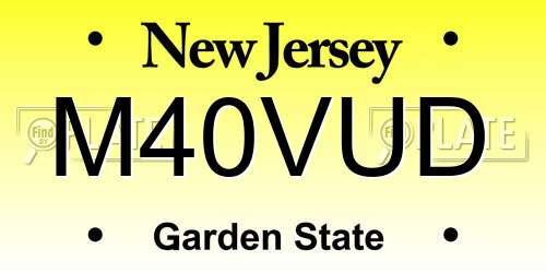 M40VUD New Jersey License Plate