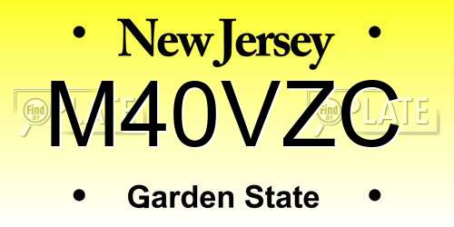 M40VZC New Jersey License Plate