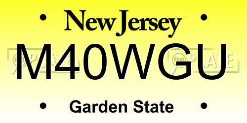 M40WGU New Jersey License Plate