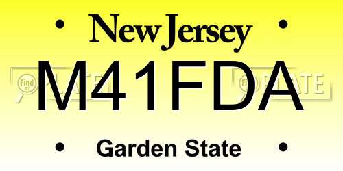 M41FDA New Jersey License Plate