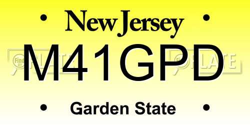 M41GPD New Jersey License Plate
