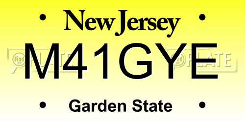M41GYE New Jersey License Plate