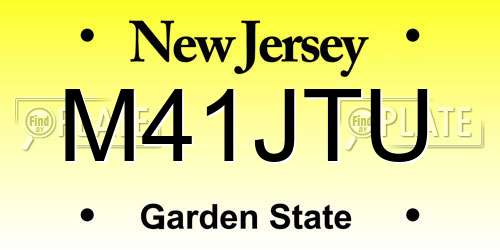 M41JTU New Jersey License Plate