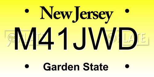 M41JWD New Jersey License Plate
